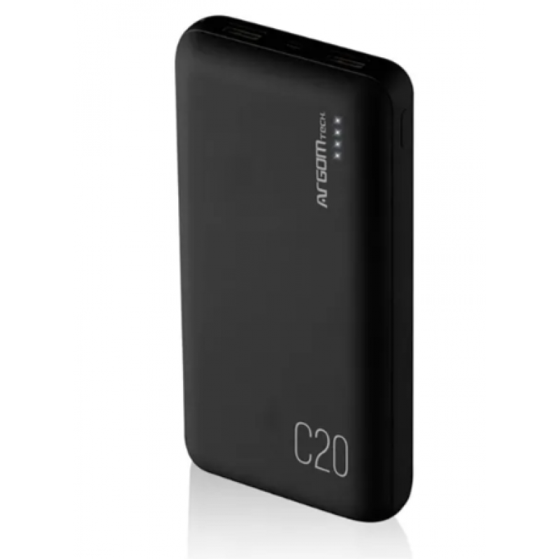 ACCESORIOS ARGOMTECH CARGADOR DE BATERIA EXTERNO C20 ALTA CAPACIDAD 21./2.0 BLACK