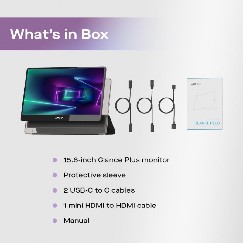 ACCESORIOS BYH MONITOR PORTATIL PARA NOTEBOOK GLANCE PLUS OLED 15.6