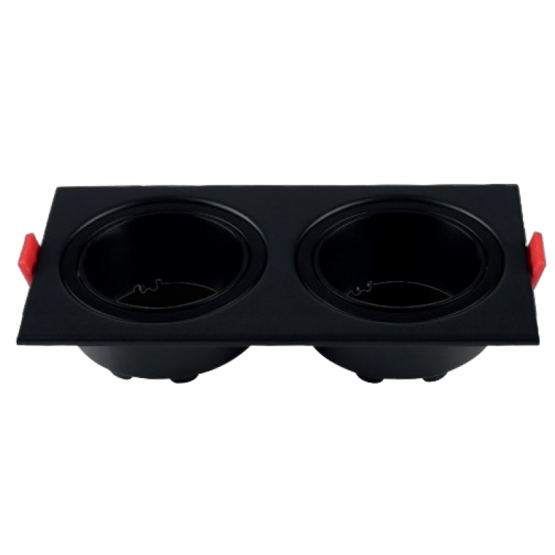 ARTEFACTO DE EMB DOBLE GU10 CUA NEGRO AD