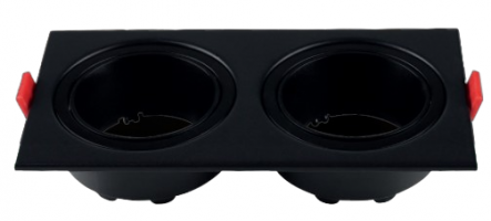 ARTEFACTO DE EMB DOBLE GU10 CUA NEGRO AD