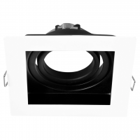 ARTEFACTO MACROLED EMBUTIR X1 DICRO MARCO BLANCO, CON CONECTOR GU10