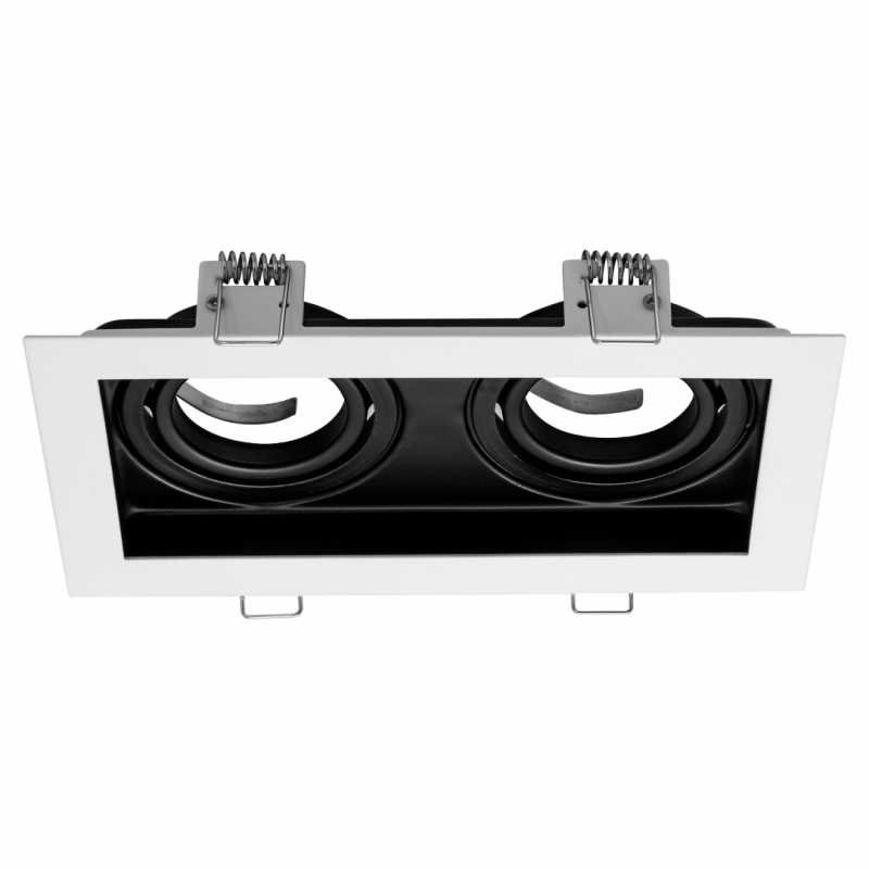 ARTEFACTO MACROLED EMBUTIR X2 DICRO MARCO BLANCO, CON CONECTOR GU10