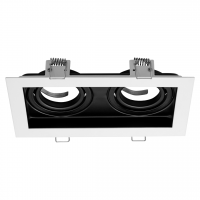 ARTEFACTO MACROLED EMBUTIR X2 DICRO MARCO BLANCO, CON CONECTOR GU10