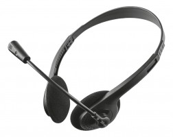 AURICULARES TRUST PRIMO LIGEROS CON MICRÓFONO AJUSTABLE NEGRO
