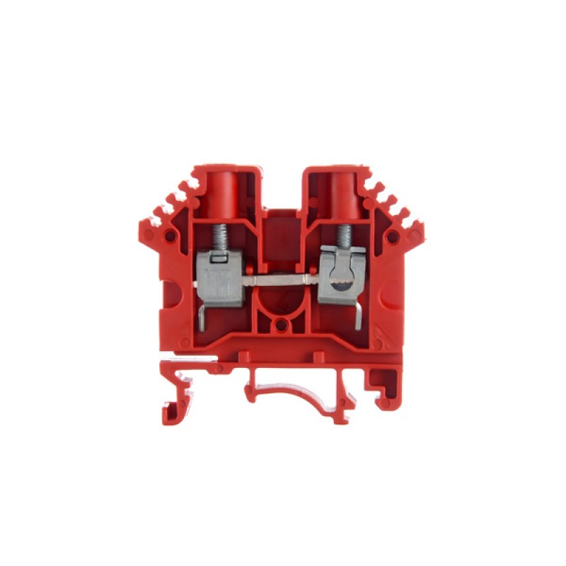 BPN-06 BORNE DE PASO DE COLOR ROJO PARA CONDUCTOR DE 6MM