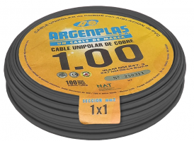 CABLE 1X1 MM ARGENPLAS X 100MTS NEGRO