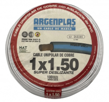 CABLE 1X1.5 MM ARGENPLAS X 100MTS BLANCO