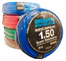 CABLE 1X1.5 MM ARGENPLAS X 100MTS CELESTE