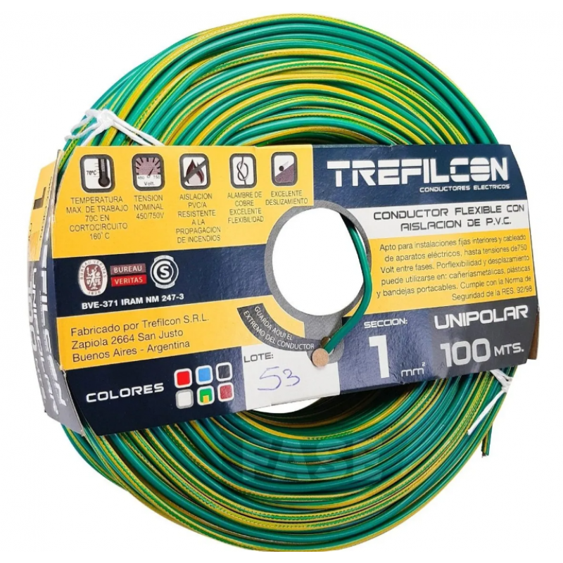 CABLE 1X1MM TREF X100MTS V/A