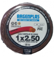 CABLE 1X2.5 MM ARGENPLAS X 100MTS MARRON