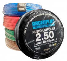 CABLE 1X2.5 MM ARGENPLAS X 100MTS NEGRO