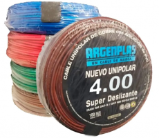 CABLE 1X4 MM ARGENPLAS X 100MTS MARRON