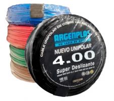 CABLE 1X4 MM ARGENPLAS X 100MTS NEGRO