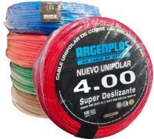 CABLE 1X4 MM ARGENPLAS X 100MTS ROJO