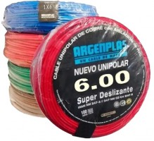 CABLE 1X6 MM ARGENPLAS X 100MTS ROJO