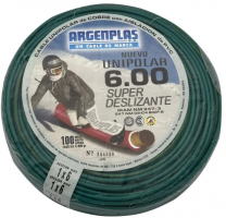 CABLE 1X6 MM ARGENPLAS X 100MTS VERDE/AMARILLO