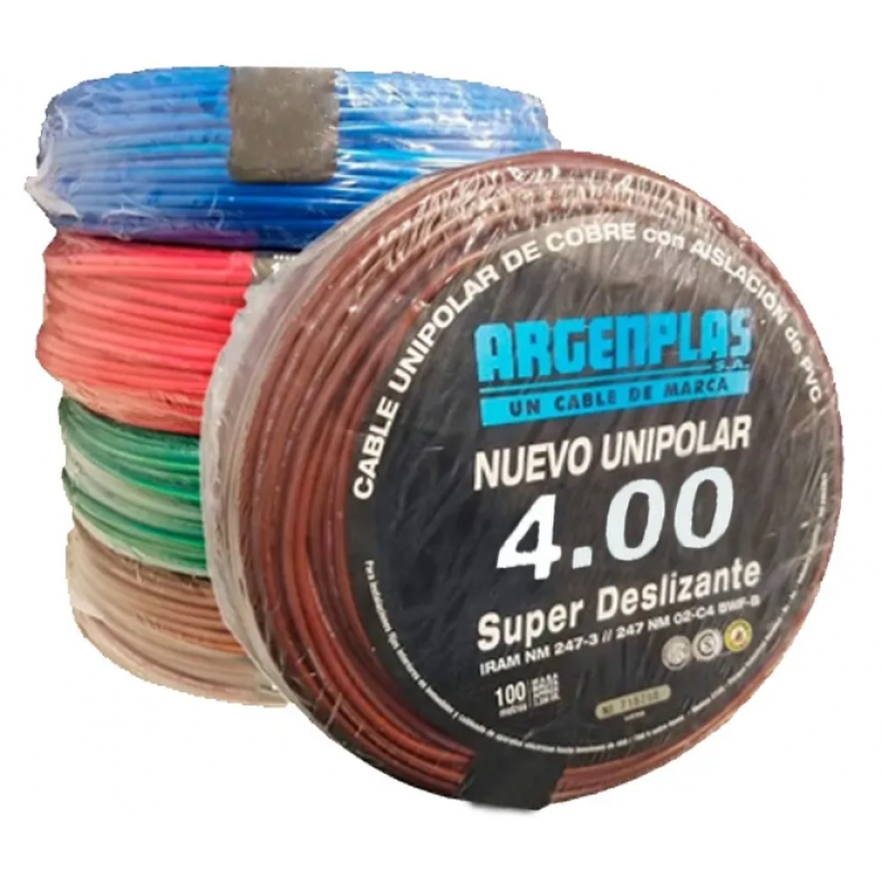 CABLE UNIPOLAR 4MM MARRON X1MT – ARGENPLAS