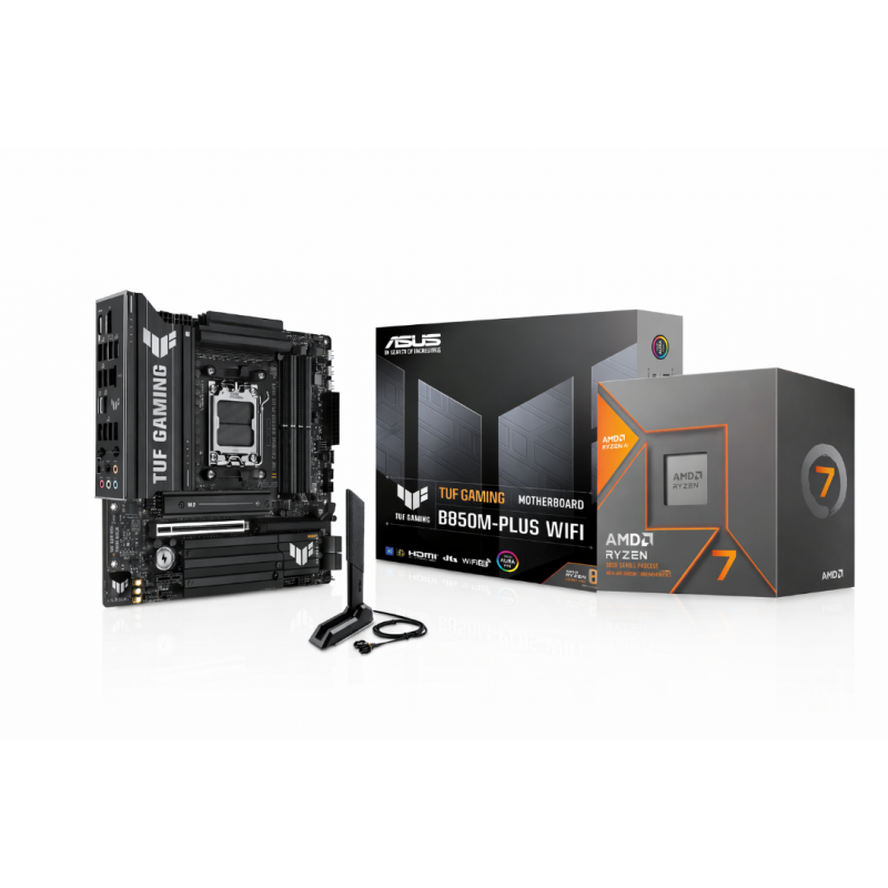 COMBO PROCESADOR AMD (AM5) RYZEN 7 8700G + MOTHER ASUS (AM5) TUF GAMING B850M-PLUS WIFI