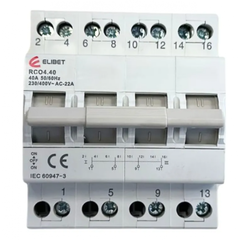 CONMUTADOR DIN 40A 4 POLOS 2 VIAS