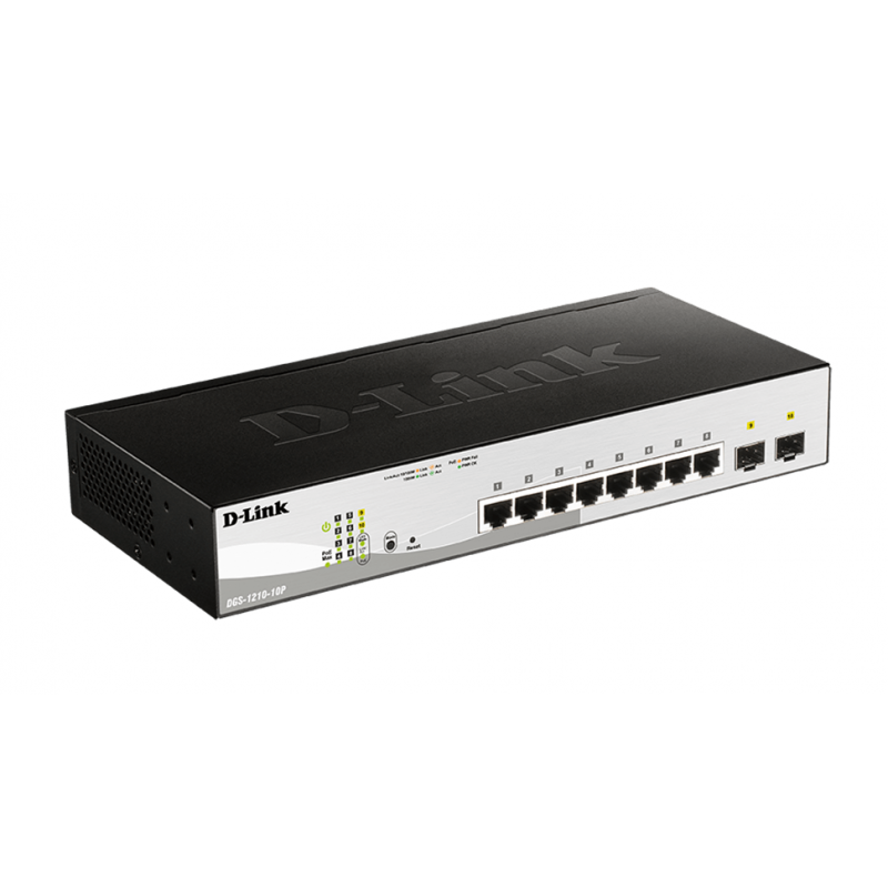 D-LINK SWITCH DGS-1210-10P 8-PORT GIGABIT 2-PORTS SFP P0E