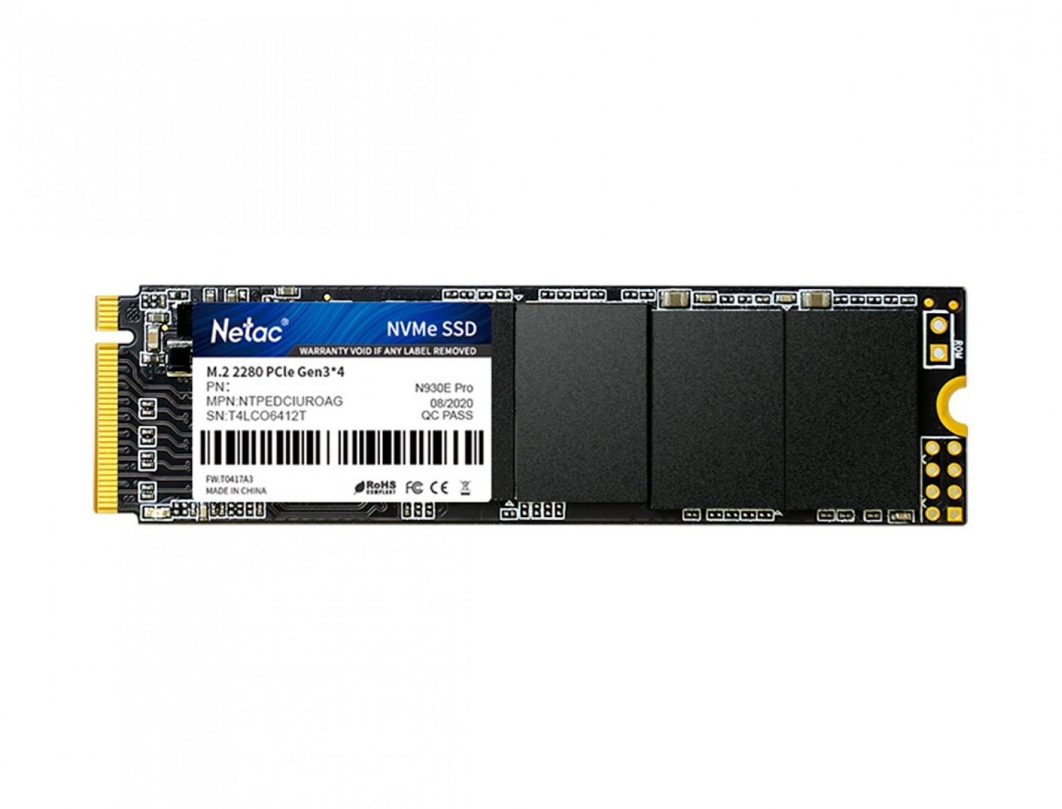 DISCO SSD NETAC N930E PRO PCLE 3X4 M.2 2280 NVME 3D NAND 256 GB