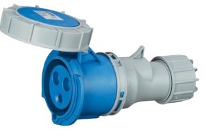 FICHA INDUSTRIAL MOVIL 1P+N+T, 6H, 16A, 220V, IP67, AZUL, INTECK