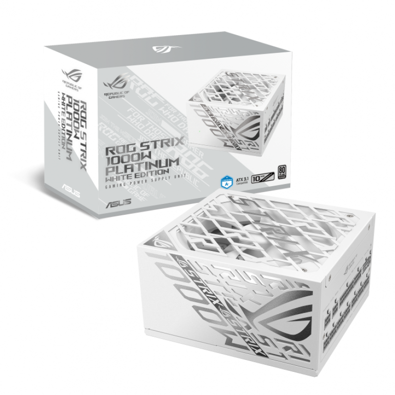FUENTE ASUS ROG STRIX 1000W GAMING WHITE ATX 3.1 PCIE 5.1 80 PLUS PLATINUM