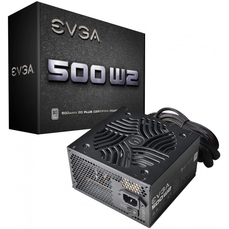 FUENTE GAMER EVGA 500W W2 80 PLUS FUENTE GAMER EVGA 500W W2 80 PLUS