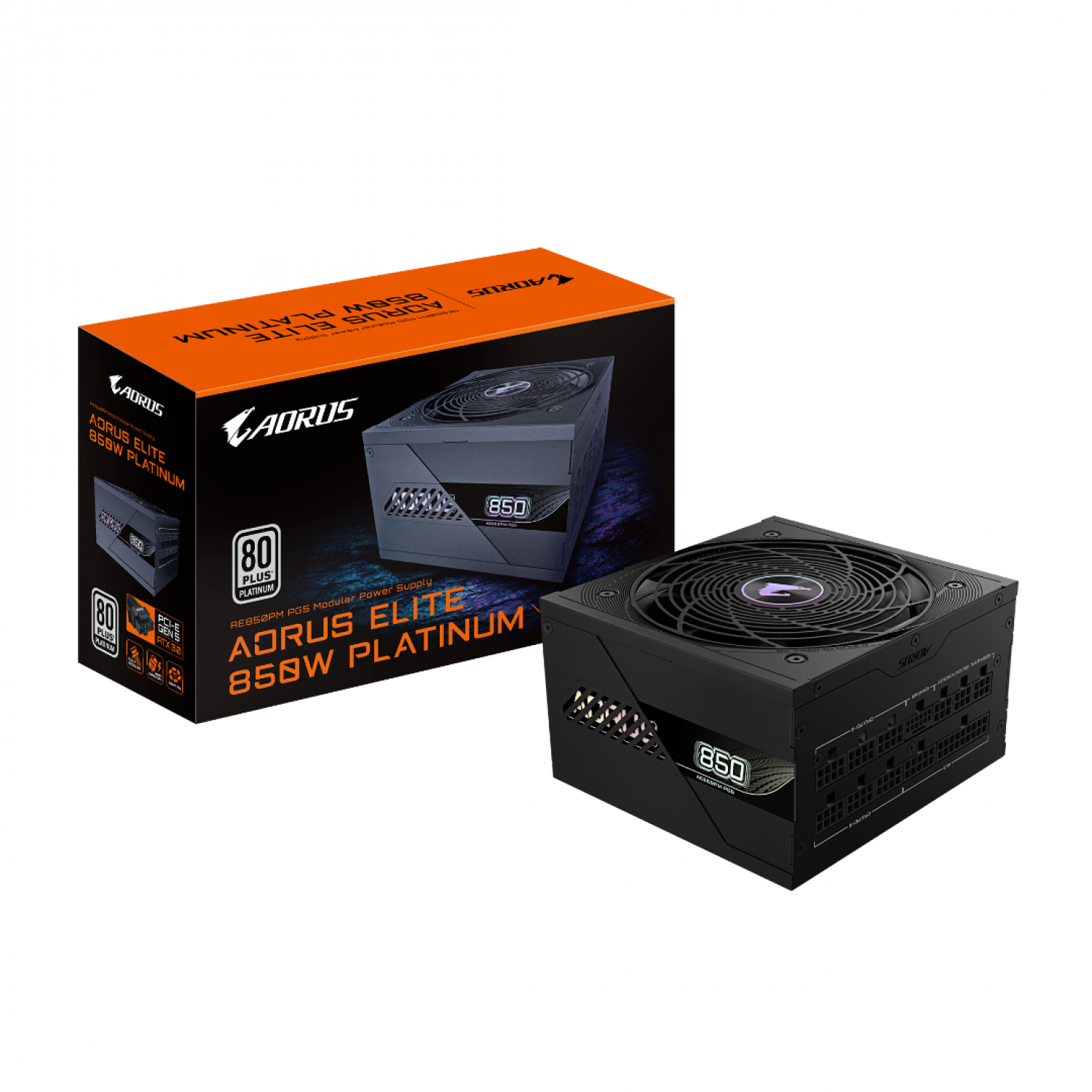 FUENTE GAMER GIGABYTE 850W PG5 AORUS ELITE PLATINUM MODULAR ATX3.0