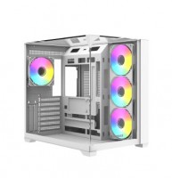 GABINETE GAMER RAIDMAX INFINITA i620 WHITE ATX FISHTANK ARGB