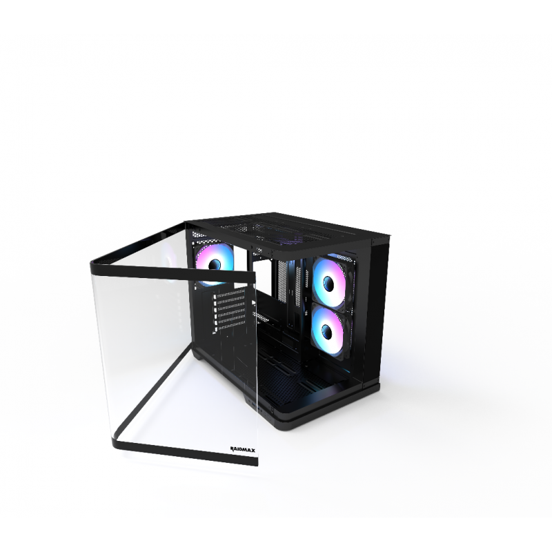 GABINETE GAMER RAIDMAX INFINITA i630 FISHTANK CURVED GLASS ARGB BLACK