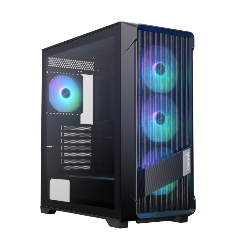 GABINETE GAMER RAIDMAX MESHIAN X603 LITE BLACK ARGB CONTROL HUB E-ATX