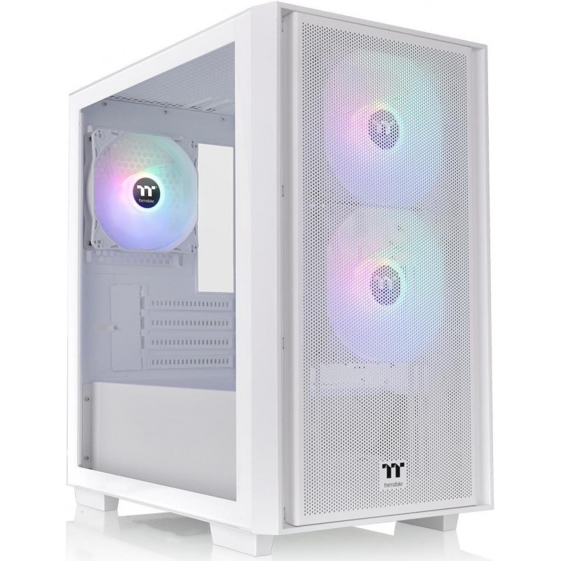 Thermaltake Versa H16 TG ARGB – Micro Tower Bianco Con Vetro Temperato E 3 Ventole ARGB Da 120mm