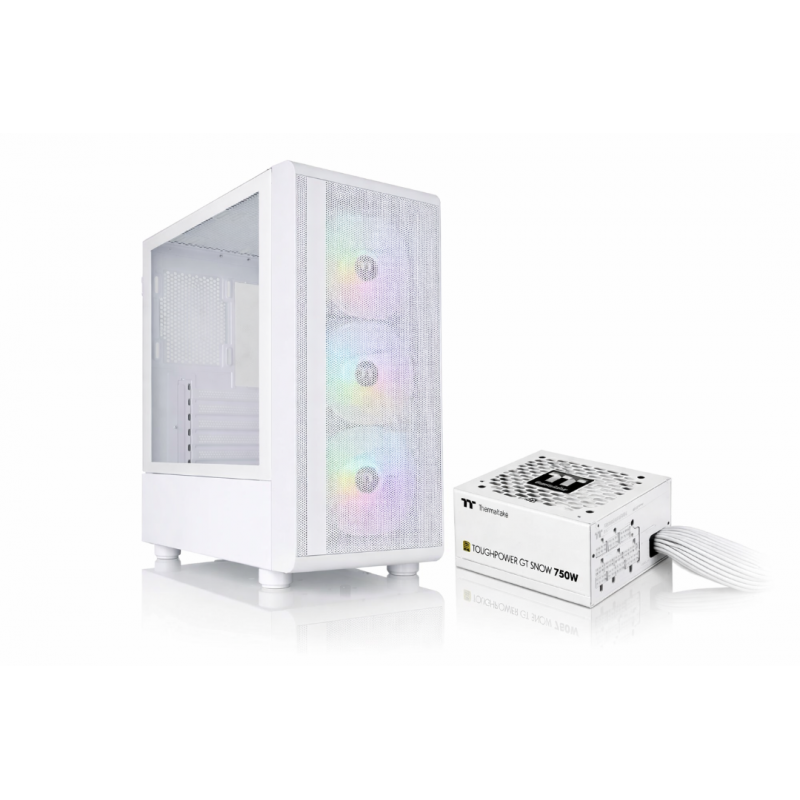 Gabinete c/fuente Thermaltake S200 + 750w 80 Plus Gold (White Edition)