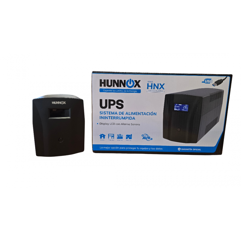 HUNNOX UPS Y ESTABILIZADOR 1500VA LCD C/USB