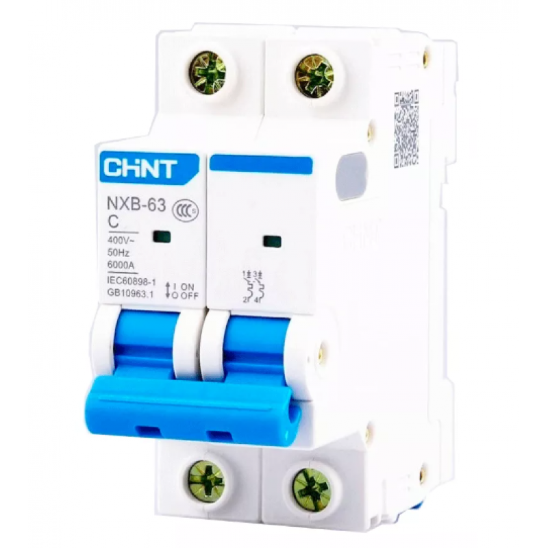 Int. Termomagnético CHINT NXB-63, In:4A, Icn:6kA, Curva C, 2-polos NXB-63 2P C4 6kA
