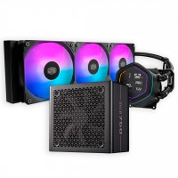 KIT COOLER MASTER ELITE GOLD 750W FM AWO CORD (Full Modular) + MASTERLIQUID CORE NEX DIGITAL 360 BLACK ARGB