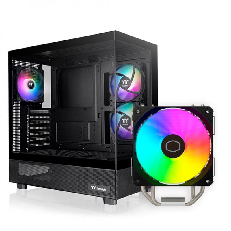 KIT COOLER MASTER HYPER 212 SPECTRUM V3 RGB + VIEW 270 PLUS TG ARGB BLACK TEMPERED GLASS