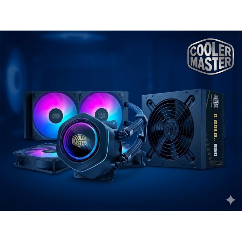 KIT COOLER MASTER MWE GOLD 650W V3 NM FR (No Modular) + MASTERLIQUID 240 CORE NEX ARGB
