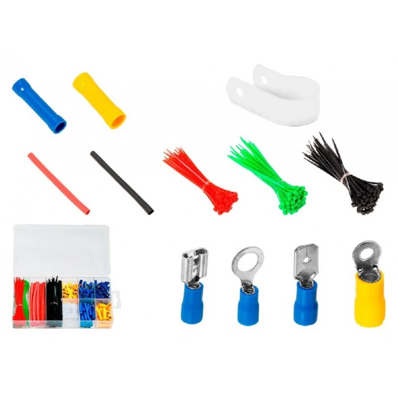 KIT DE TERMINALES DE 308 PIEZA – PA + PE + PVC + LATÓN – RV5.5-3.5, RV2-5S, RV2-6, BV2, BV5.5, MDD2-250, DD2-250 + TERM: 100MM + UN. 2,4X100MM+ CLIP R