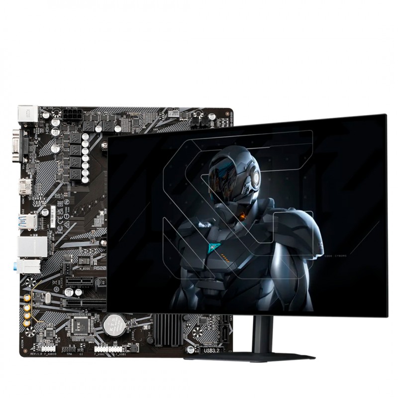 KIT GIGABYTE A520M K V2 + OLED MO27Q28G-SA