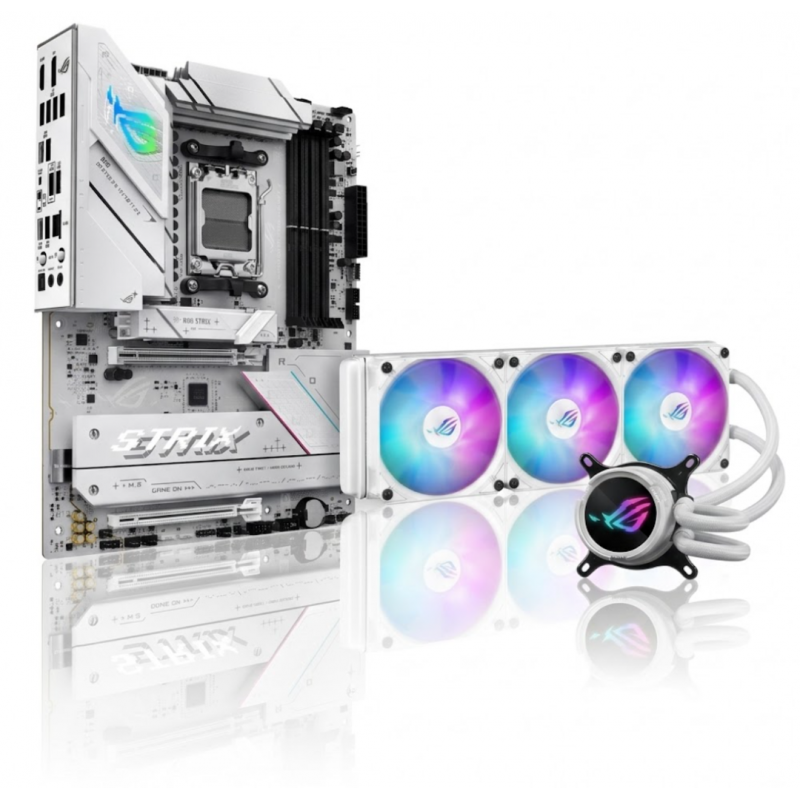 KIT MOTHER ASUS (AM5) ROG STRIX B850-A GAMING WIFI + WATER COOLER ASUS ROG STRIX LC III 360 ARGB WHITE