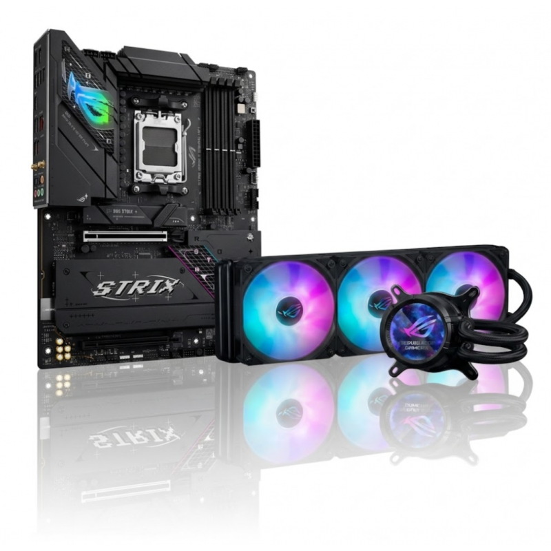 KIT MOTHER ASUS (AM5) ROG STRIX B850-F GAMING WIFI + WATER COOLER ASUS ROG STRIX LC III 360 ARGB LCD