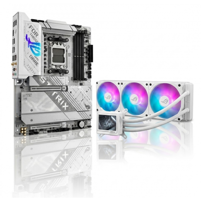 KIT MOTHER ASUS (AM5) ROG STRIX X870-A GAMING WIFI + WATER COOLER ASUS ROG RYUJIN III 360 ARGB EXTREME WHITE