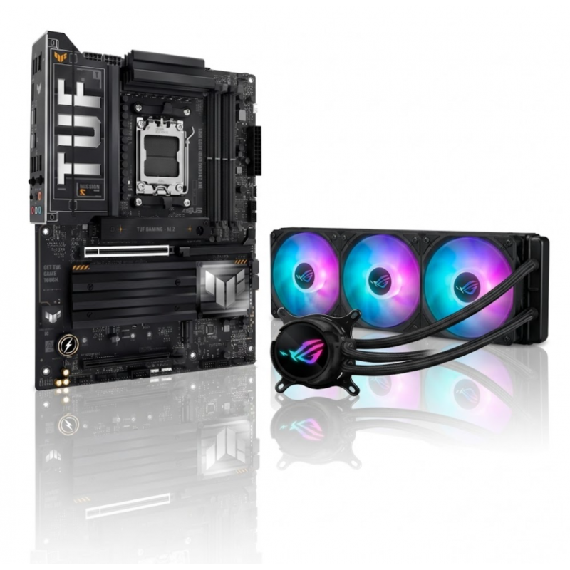 KIT MOTHER ASUS (AM5) TUF GAMING X870-PLUS WIFI + WATER COOLER ASUS ROG STRIX LC III 360 ARGB
