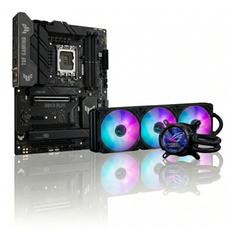 KIT MOTHER ASUS (LGA 1851) TUF GAMING B860-PLUS WIFI + WATER COOLER ASUS ROG STRIX LC III 360 ARGB