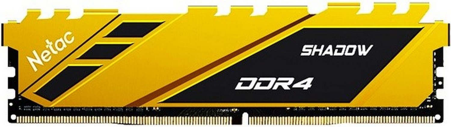 MEMORIA NETAC SHADOW DDR4 3200 8GB C16 GOLD YELLOW