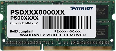 MEMORIA PATRIOT SIGNATURE LINE SODIMM CL11 1.35V DDR3 8 GB 1600 MHZ