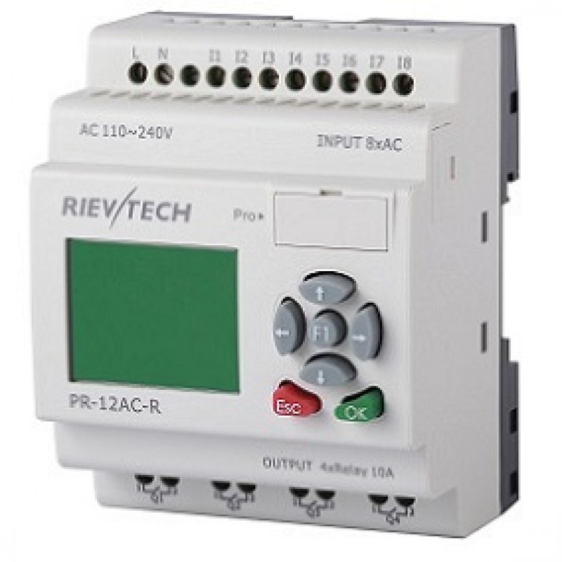 MICRO PLC PR-12AC-R(8ED/4SR/LCD) 110-240VAC 4390404