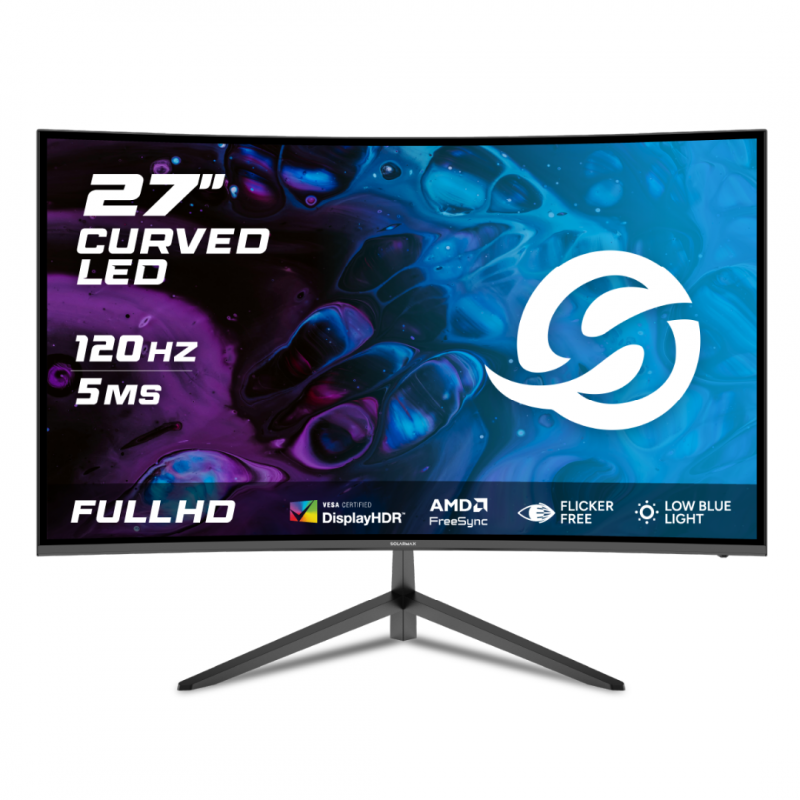 MONITOR SOLARMAX 27 120 HZ FRAMELESS CURVO FHD HDMI VGA